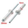 sourcing map Aluminum/Steel Open End Blind Rivets 6 mm x