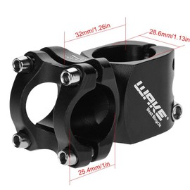 Bicycle Stem 25.4mm Aluminum Alloy Short Stem Road Bike Mountain Bike Handlebar Stem for Mountain Bike