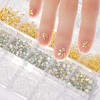 HNUIX Nail Art Charms - Metal Silver & Gold Beads,