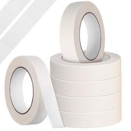 Uonlytech Masking Tape 1 inch Wide, 6 Rolls General Purpose Masking Tape Bulk for Painting Home Office School Stationery Arts, 1 inch x 55 Yards x 6 Rolls