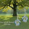 TOUPOP Tree of Life Initial Earrings 925 Sterling Silver Initial
