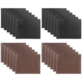 OMISTAR 24 Pcs Leather Wallets for Men, Men's PU Leather Bifold Wallets, DIY Blank Engraving Purses with Money Clips & Card Holders, Stylish Present for Coworkers, 12 Black & 12 Brown