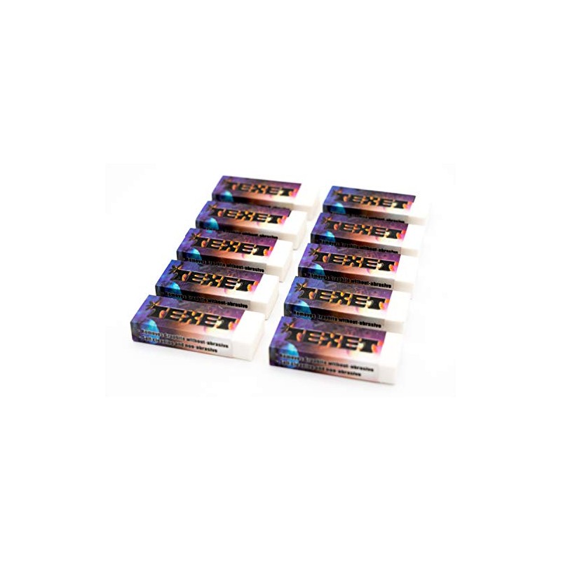 Texet Large White Plastic Pencil Erasers Rubbers - Pack of