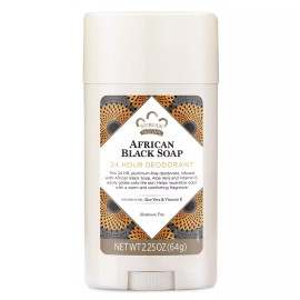 Nubian Heritage  African Black Soap 24 Hour Deodorant Stick 2.25 Oz