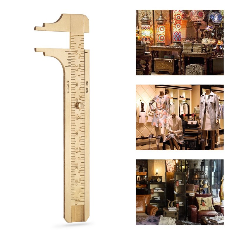 Walfront Brass Sliding Gauge Vernier Calipers Ruler Measuring Tool Metric/Inch