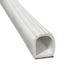 1" White Auto RV Marine Trailer Self Adhesive Exterior RV Slide Out D Rubber Weather Seal (40 Foot)