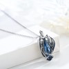 Dragon Necklace 925 Sterling Silver Winged Dragon Pendant with Blue