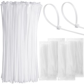 1000 Pcs 14" Zip Ties Heavy Duty Plastic Zip Wire Ties 49 lb Tensile Strength UV Resistant Cable Ties Self Locking Tie Wraps for Indoor and Outdoor (White)