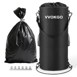 VVOKGO Portable Boat Trash Can with Odor-Resistant Design - Durable Marine Garbage Storage Bag for Boats, RV, Pontoon, Camping, Fishing - Includes 50 Bags & 12 Clips
