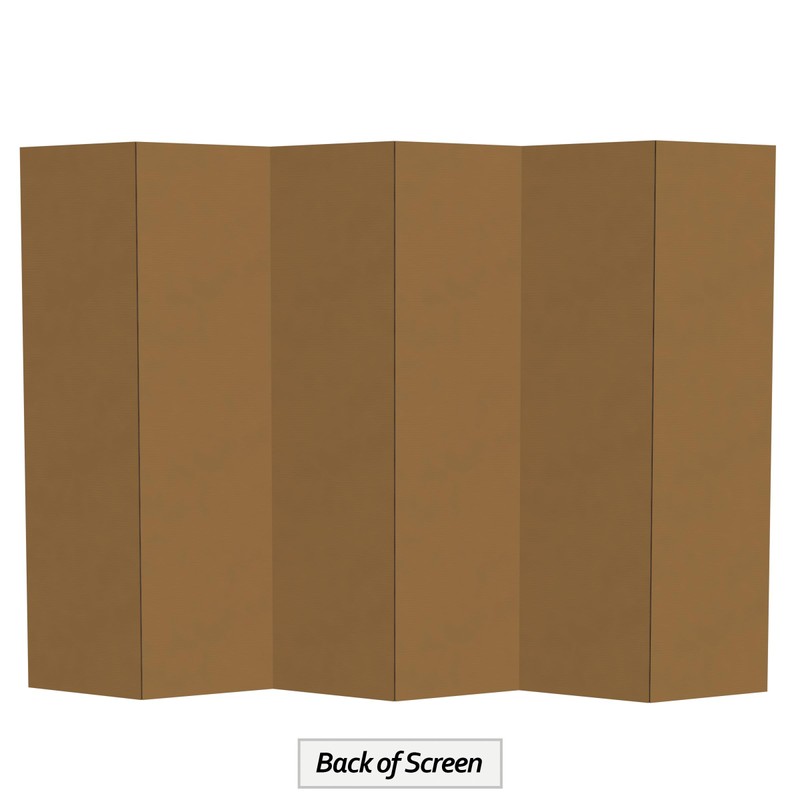 6 ft. Tall White Temporary Cardboard Folding Screen - 6