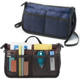 Bag-in-Bag, Lightweight, Compact, Freestanding, Mesh Pockets, Multiple Storage Pockets, Portable, Shoulder Included, Multi-Pouch, Cosmetic Pouch, Set of 2 Colors