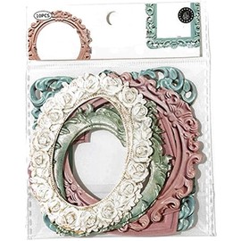 HODASHI 10 Pcs Multicolor Vintage Scrapbook Frames, Small Paper Lace Cutouts, Thin Decorative Frames for Scrapbooking, Junk Journal, Mixed Media Art