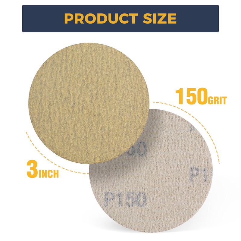S SATC 50PCS 3 Inch Hook and Loop Sanding Disc