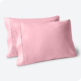 Bare Home Microfiber Pillow Cases - Standard/Queen Size Set of 2 - Cooling Pillowcases - Double Brushed - Light Pink Pillowcases 2 Pack - Easy Care (Standard Pillowcase Set of 2, Light Pink)