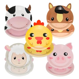 ZSFUMYU 50Pcs Farm Animals Party Paper Plates, 7 Inch Farm Animal Shaped Disposable Plates, Farm Animal Paper Plates, Farm Birthday Plates for Party Supplies Decorations and Baby Shower