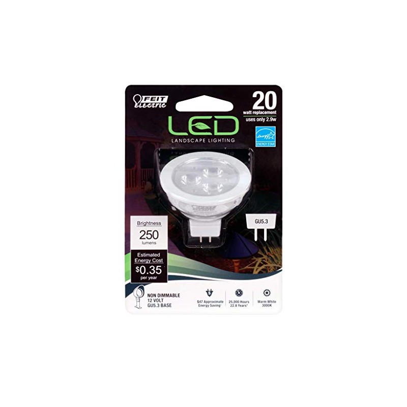 Feit Electric GU5.3 GU5.3 LED Bulb Warm White 20 Watt