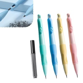CALLYSONIC Candy Colour Mechanical Pencil Set, 4 Pieces Mechanical Pencil 2 mm, 8 Mechanical Pencil Leads HB, Mechanical Pencils, Children's Mechanical Pencil for Writing and Drawing