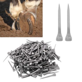 Salaty Steel Horseshoe Nails, Nail Accessory Horse Equipment Horse Hoof Nail, 4.8Cm Steel E4 Horseshoe Nail 250Pcs Horseshoe Nails for Horse Race Horse