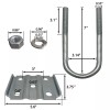 Brickyard U Bolt Kit for 5,200-7,000 lbs Trailer Axle, 3"