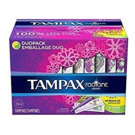 Tampax 29936 Radiantes Tampones Regular Súper (84 Count)