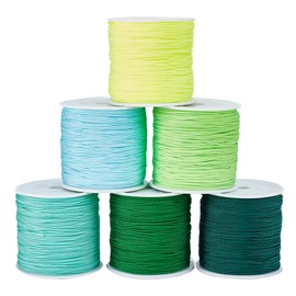 PandaHall 600 yards / 546 m Nylon Knot Cord 0.8 mm Bead Cord Bracelet Cord Green Wind Chime Thread for Spring St. Patrick Kumihimo Friendship Bracelet Jewellery Making Dream Catcher Christmas