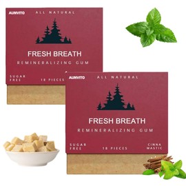 New Freshbrush Remineralizing Gum, Remineralizing Chewing Gum, Organic Mastic Mint Miracle Under Brush Remineralizing Chewing Gum, All Natural Freshen Breath Remineralizing Gum, for Whiten Teeth Health(2Box-red)