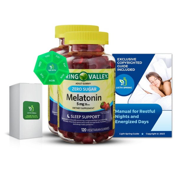 Melatonin 5 Mg Zero Sugar, 120 Gummies (2 Pack) with