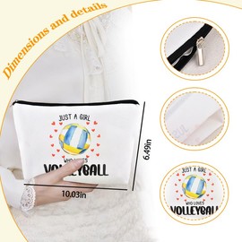 Volleyball Gifts for Girls Players Cosmetic Bag Makeup Bag Volleyballs Zipper Pouch Storage Bags Volleyball Theme Birthday Party Favor Bags for Women Travel Toiletry Bag Purse Organizer Storage Case