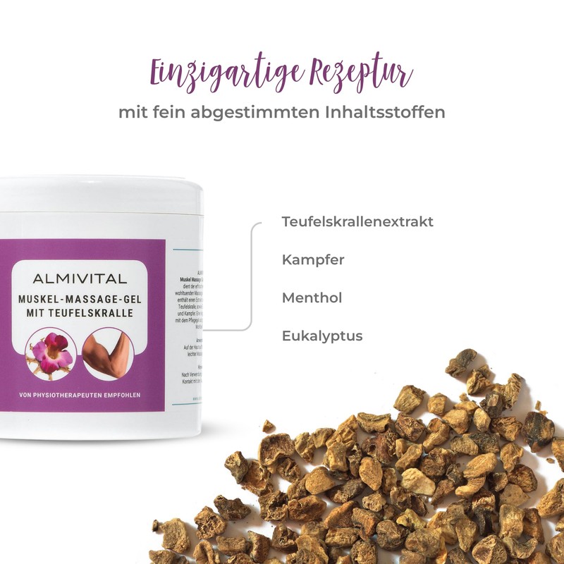 ALMIVITAL Muscle Massage Gel with Devil's Claw, Natural Relaxation &