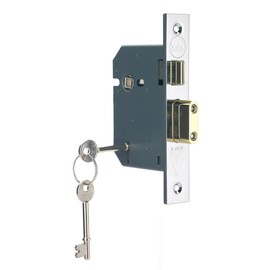 Yale 5 Lever Mortice Sashlock, High Security, Polished Chrome, 3 Inch/76 mm