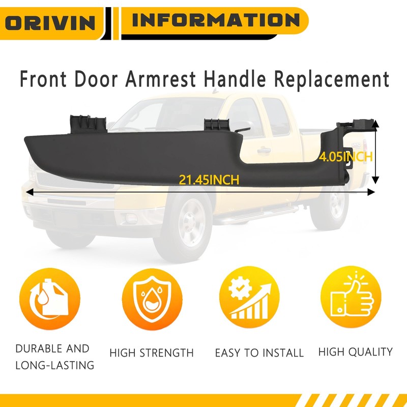 ORIVIN 12472876 Front Driver Side Door Armrest Handle Compatible with