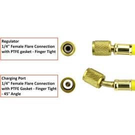 Does not apply Refrigeration Hose - 60" (150Cm) - Working Pressure: 800 PSI -1/4" Female Flare