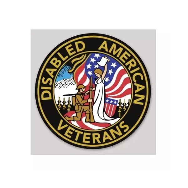 American 2 Inch Non-Reflective Round Disabled American Veterans Vets Vinyl
