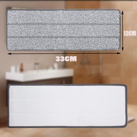 ysister Mop Pads 8 Stück Ersatz Mop Pads aus Mikrofaser Wiederverwendbare Mopps Pads,Mop Microfaser Reinigung Pads,für Holzböden, Fliesen, Marmor, Lackierte Oberflächen (Grau, 32 x 12cm)