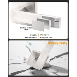 Gobrico 10 Pack Square Rosette Passage Door Handles,Interior Door Locks for Hall/Closet,Satin Nickel Finished