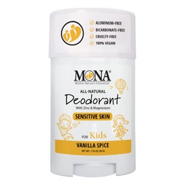 MONA BRANDS 100% Natural Deodorant for Kids | For Girls & Boys | Sensitive Skin | No Baking Soda | No Aluminum | Vegan, Non-GMO, Gluten and Cruelty free (VANILLA SPICE 1.76 Oz)