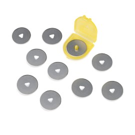 OLFA 28mm Rotary Cutter Replacement Blades, 10 Blades (RB28-10) - Tungsten Steel Blade for Quilting, Sewing, and Crafts Fits Most 28mm Rotary Cutters