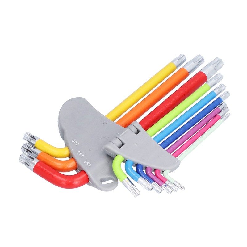 9Pcs Hex Wrench Star Colourful Long Arm Metal Key Tool
