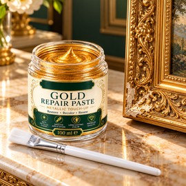 Gold Repair Paste for Decorative Surface Touch-Ups – Rich Metallic Finish for Picture Frames, Furniture Trim & DIY Decor, 100ml