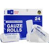 Gauze Care Gauze Rolls Pack of 24 C Premium Quality Lint and Latex-Free 4 inches x 4.1 Yards Conforming Stretch Bandages Designed for Effective Wound Care & Comfort - Ideal for use as a Mummy wrap