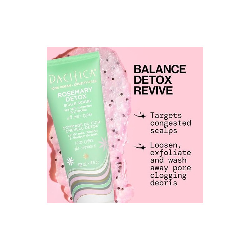 Pacifica - exfoliante para piel cabelludo desintoxicante para romero, 4