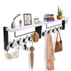 BSTHOK Mounted Coat Rack with Shelf, 44cm, Metal Hooks, Rustic