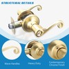 Bonpoly 3 Pack Gold Door Handles, Wave Style Entry Door