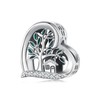 NINGAN 925 Sterling Silver Heart Charm Bead for Jewelry and