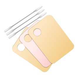 Outanaya Makeup Plate Set 6pcs Mixing Pallette Make Up for Foundation Eyeshadow Spatula for Professional Artists