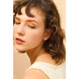 S.Leaf Cat Earrings Pearl Earrings Sterling Silver Earrings for Women Cat Memorial Gifts Cat Gifts for Cat Lovers