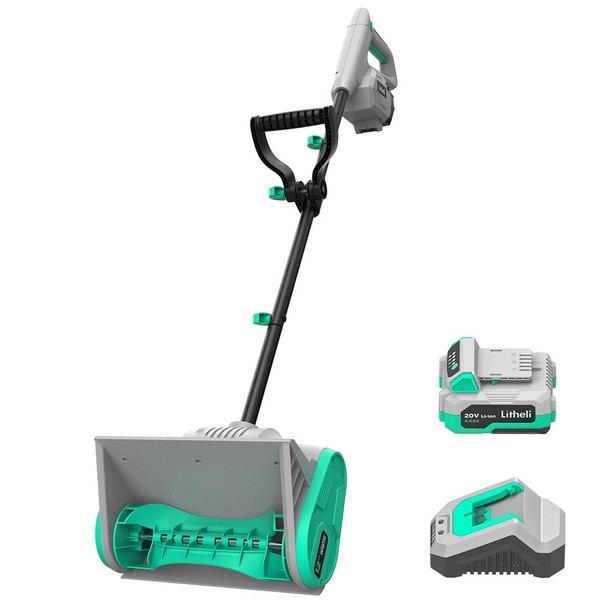 LiTHELi Litheli Cordless Snow Shovel, 20V 12-Inch Battery Powered Snow
