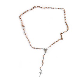 Rosarios de Madera Chico con Aroma (12 Pack) en Caja de Cruz Transparente Individual Recuerdos Bautizo Primera Comunión Confirmación Boda Paquete de 12 Piezas (1, Multicolor)