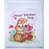 Rabbit w basket of hearts Current Little Lovables Valentine greeting