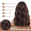 YaissmyLu Brown with Highlight Medium Length Wigs for Women Dark